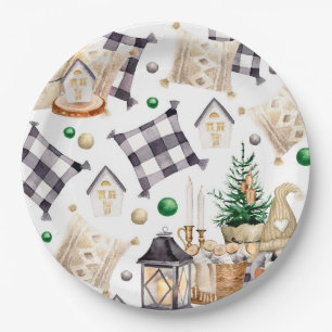 Merry Christmas Decoration Gnome Paper Plate