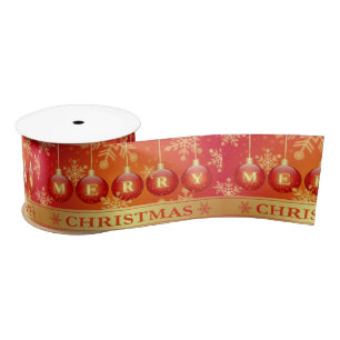 Merry Christmas Decoration Satin Ribbon