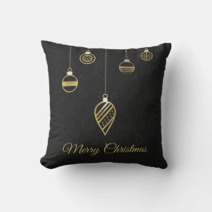 Merry Christmas Decorative Gold Geometry Cushion