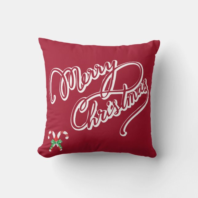 Merry Christmas Decorative Pillow (Front)