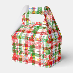 Merry Christmas Decorative Plaid Tartan  Favour Box