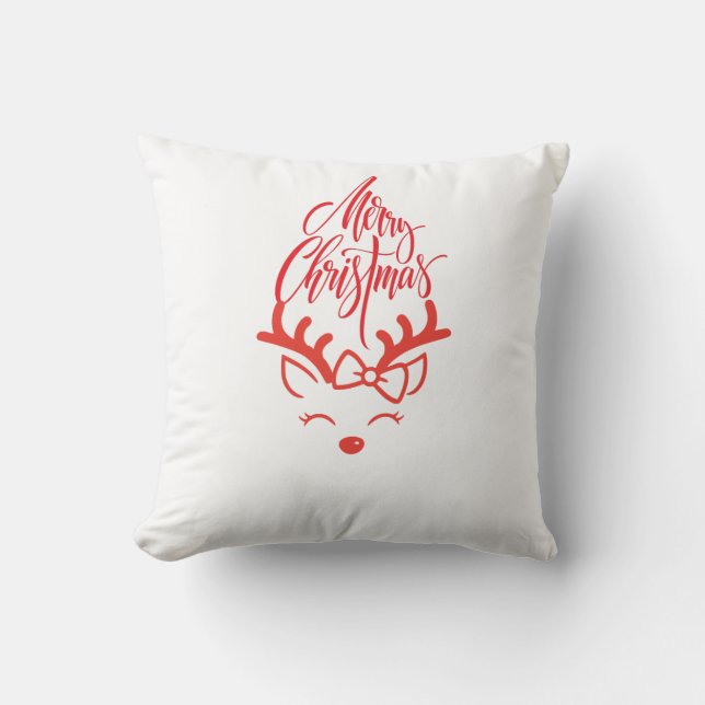 Merry Christmas Deer Cushion (Front)