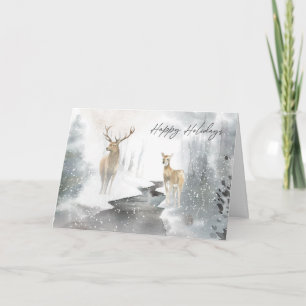Merry Christmas Deer - Customise Holiday Card