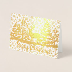 Merry Christmas deer foil Foil Card