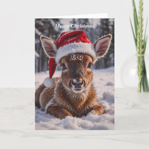 Merry Christmas Deer Holiday Card