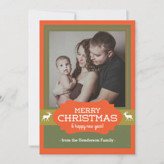 Merry Christmas Deer Hunting Camo Christmas Card