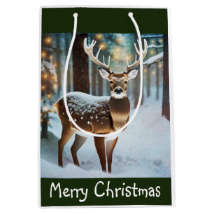 Merry Christmas Deer Medium Gift Bag