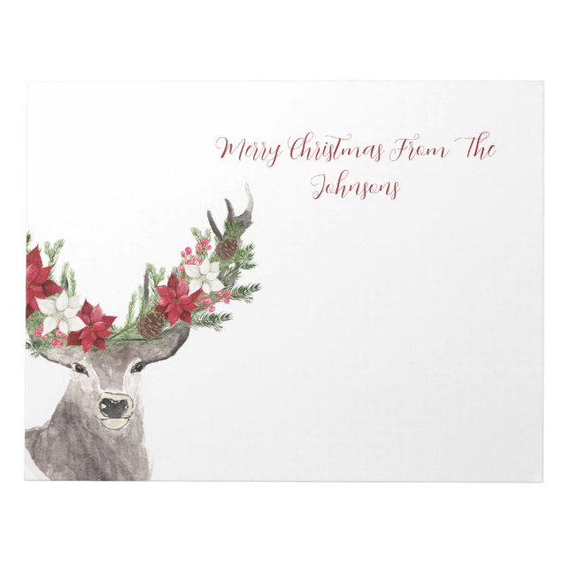 Merry Christmas Deer Notepad (Front)