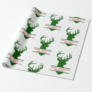 Merry Christmas Deer Wrapping Paper - Michael