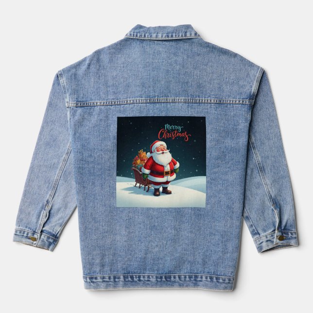 Merry Christmas  Denim Jacket (Back)