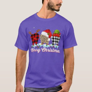 Merry Christmas Dentist Teeth Santa Hat Xmas Leopa T-Shirt