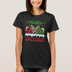Merry Christmas Dentist Teeth Santa Hat Xmas Leopa T-Shirt
