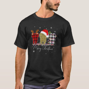 Merry Christmas Dentist Teeth Santa Hat Xmas Leopa T-Shirt