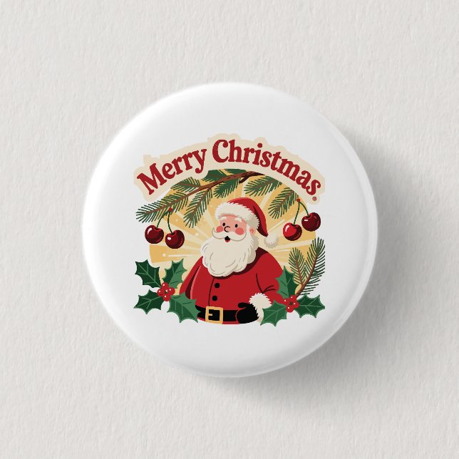 Merry Christmas Design 3 Cm Round Badge (Front)
