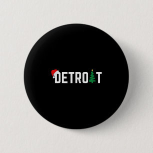 Merry Christmas Detroit Happy Holidays Michigan Sa 6 Cm Round Badge