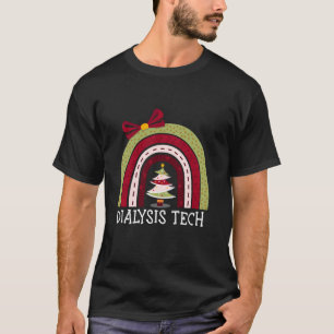 Merry Christmas Dialysis Tech Rainbow Technician X T-Shirt
