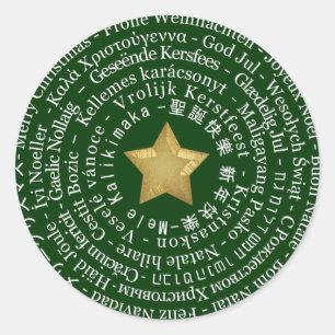 Merry Christmas Different Languages Sticker