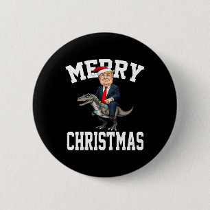 Merry Christmas Dino Donald Trump Dinosaur T-rex X 6 Cm Round Badge