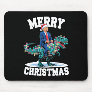 Merry Christmas Dino Donald Trump Dinosaur T-rex X Mouse Pad
