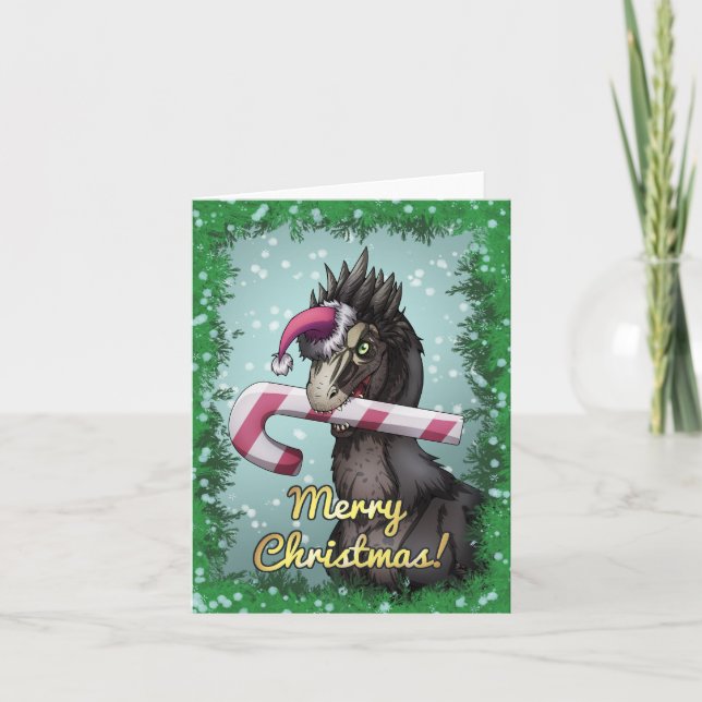 Merry Christmas Dinosaur  Card (Front)