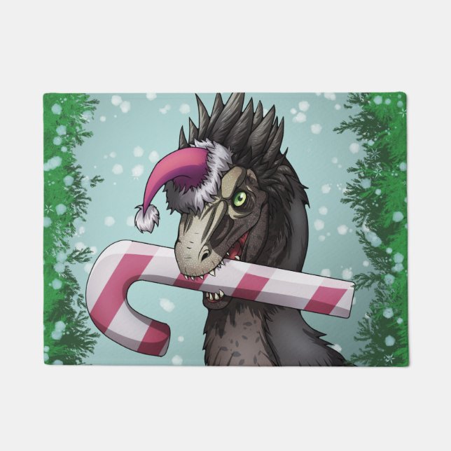 Merry Christmas Dinosaur  Doormat (Front)