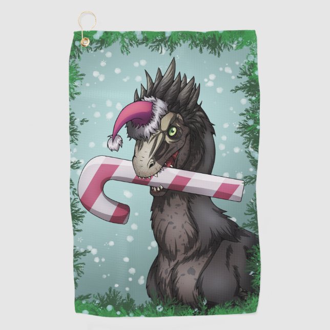Merry Christmas Dinosaur  Golf Towel (Front)