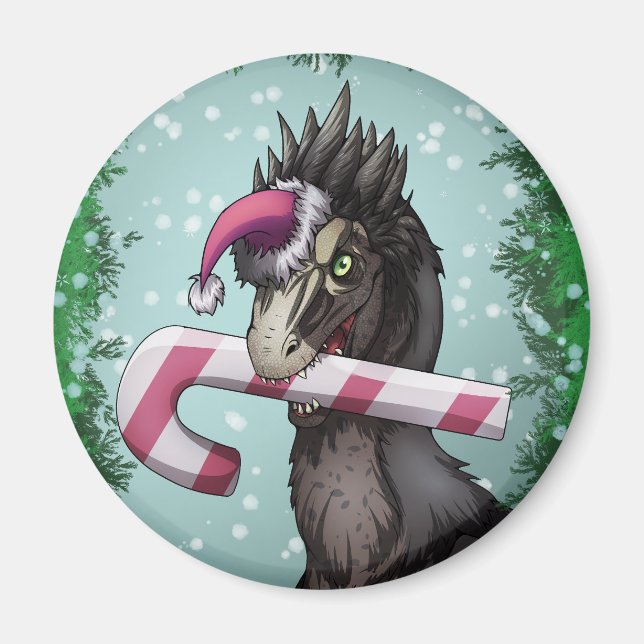 Merry Christmas Dinosaur Magnet (Front)