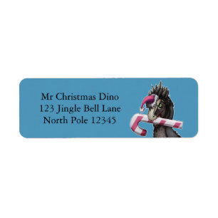Merry Christmas Dinosaur  Return Address Label