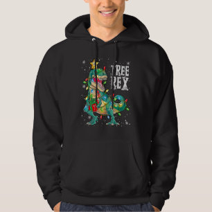 Merry Christmas Dinosaur Tree Rex Pajamas Men Boys Hoodie