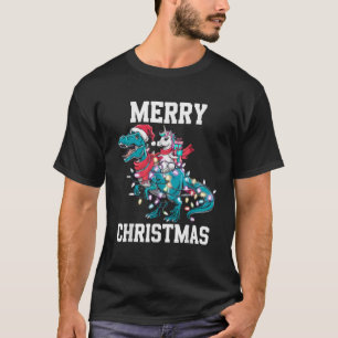 Merry Christmas Dinosaur Unicorn Christmas Eve Xma T-Shirt