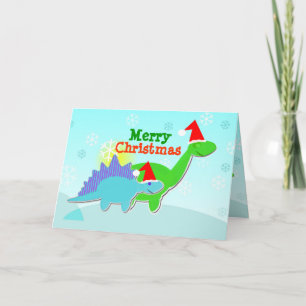 Merry Christmas Dinosaurs Card