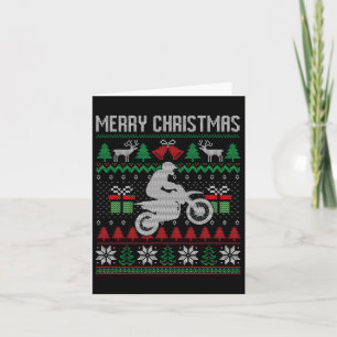 Merry Christmas Dirt Bike Santa Funny Family Match Card