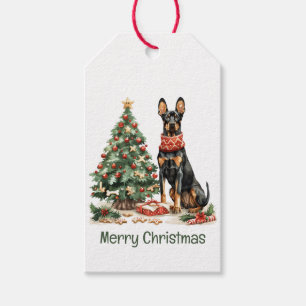 Merry Christmas Dobermann Dogs Gift Tags