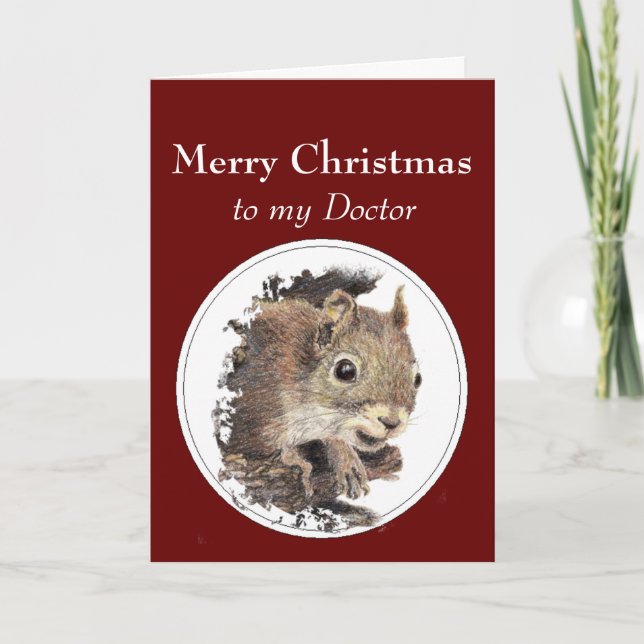 Merry Christmas Doctor In Spite of the Nuts! Holiday Card (Front)