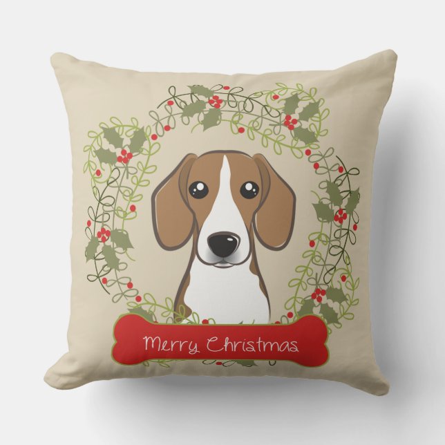 Merry Christmas Dog Breed Cushion (Front)