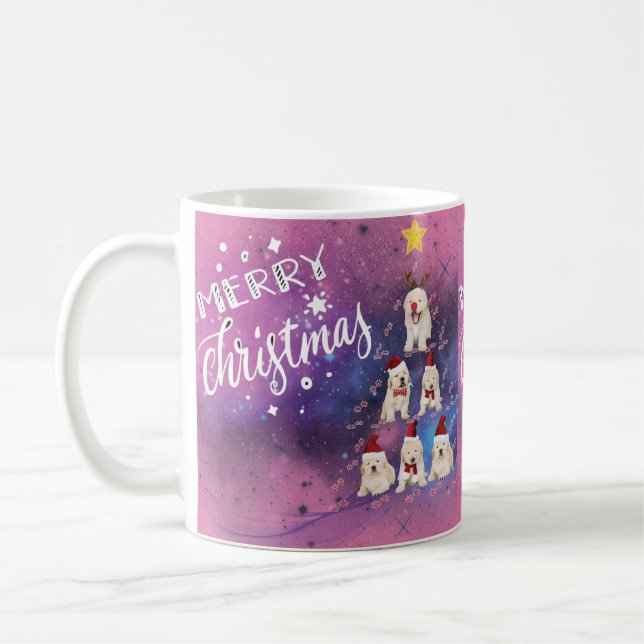 Merry Christmas Dog Christmas Coffee Mug (Left)