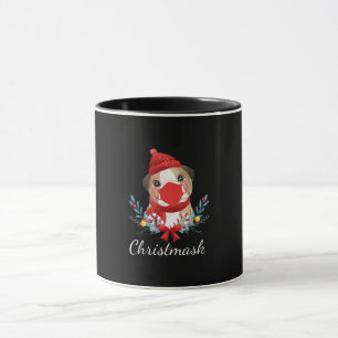 Merry Christmas Dog Lover Bulldog Wearing Mask Mug