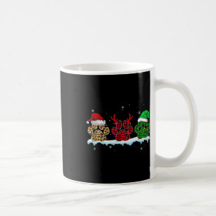 Merry Christmas Dog Paws Santa Hat Lights Leopard Coffee Mug