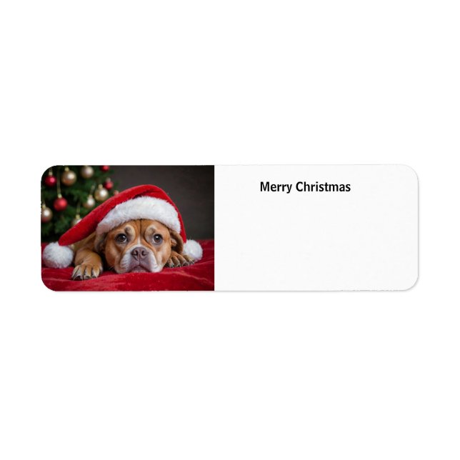Merry Christmas Dog Return Address Label (Front)