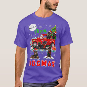 Merry Christmas Dog Santa Carrying Rottweilers Pic T-Shirt