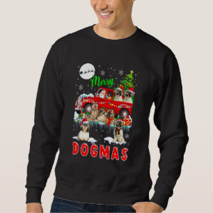 Merry Christmas Dog Santa Carrying Shih Tzus On Pi Sweatshirt