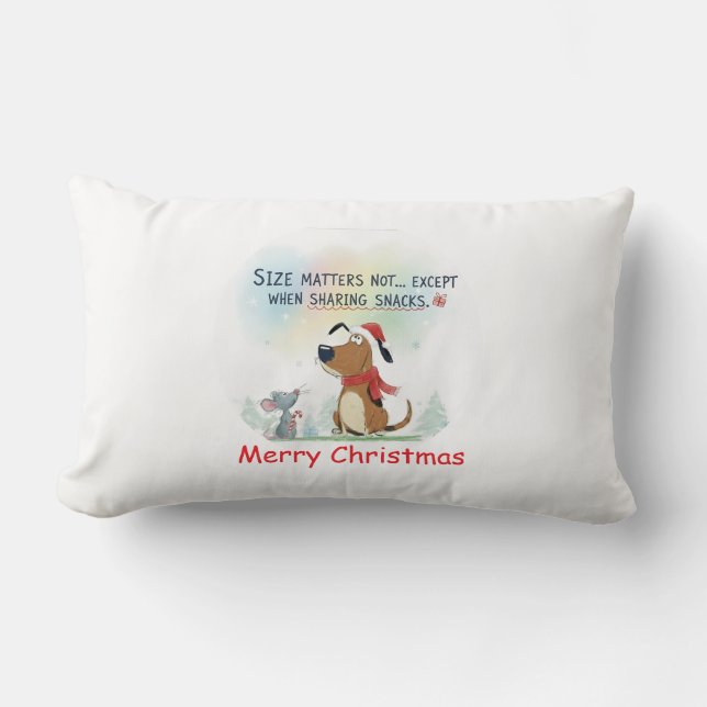Merry Christmas dog santa throw pillow (Front)