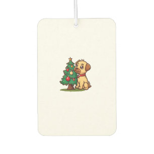 Merry Christmas Dog with nice Tree for Adults and Car Air Freshener
