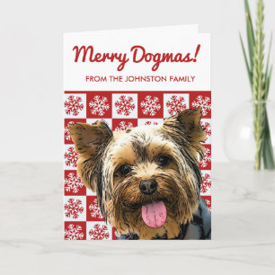 Merry Christmas Dog Yorkie Terrier Cute Custom Card