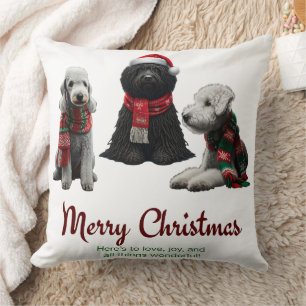 Merry Christmas Dogs Cushion