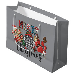 Merry Christmas Dogs Dog Mum Paws Large Gift Bag