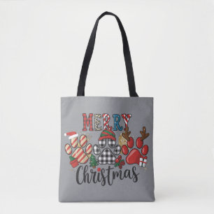 Merry Christmas Dogs Dog Mum Paws Tote Bag