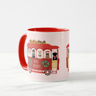 Merry Christmas Dogs Holiday Trolly Mug