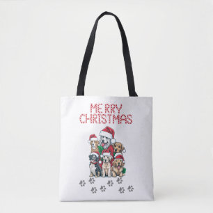 Merry Christmas dogs   Tote Bag