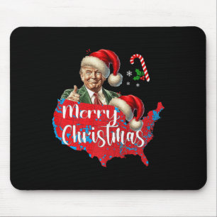 Merry Christmas Donald Trump Red Coverage Map Xmas Mouse Pad